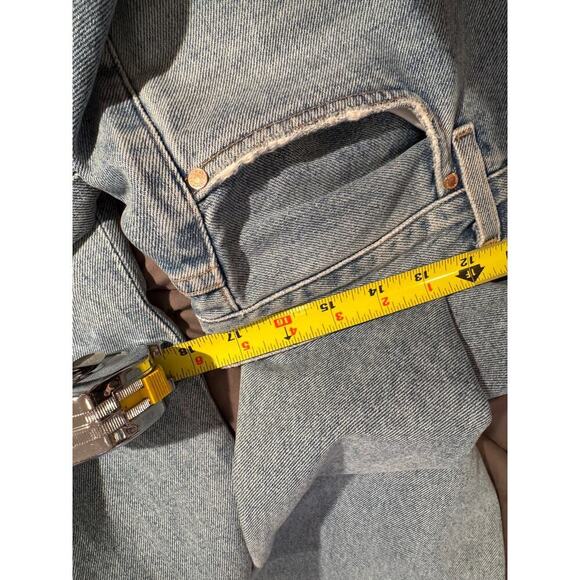 Goldsign Cropped Low Slung Medium Wash Jeans 30 Waist Marled Blue - Picture 9 of 10